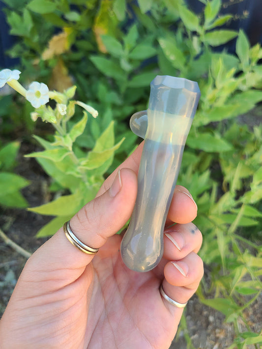 Diamond Faceted UV Chillum - Cooper Glass - Functionals